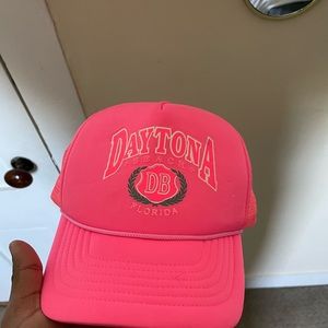 Pink Daytona beach trucker hat